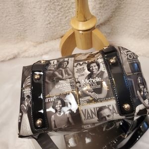 Michelle Obama Black and white backpack
